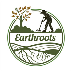  Nature-Inspired Organic Logo Design with Leaf and Root Elements"