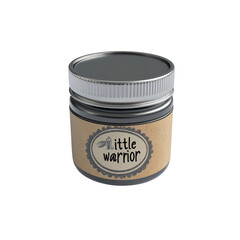 Small Jar with "Little Warrior" Label - Product Mockup