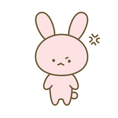 怒るかわいいうさぎのイラスト