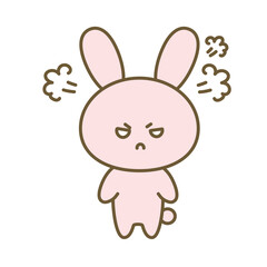 すごく怒ってプンプンしているうさぎ