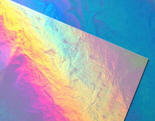 Fototapeta premium A vibrant sheet of paper showcasing a stunning gradient of rainbow colors, reminiscent of an iridescent spectrum, blending seamlessly from red to violet.