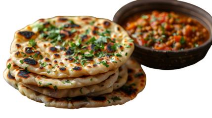 South Sudanese kisra bread with lentil dip, served cultural style, floating flat lay