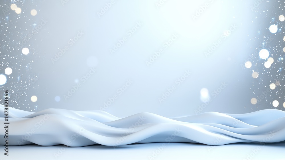 Poster clean abstract winter surface with sparkling lights background winter abstract background clean snow