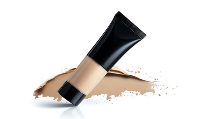 Illustrations of cosmetic products and teenage models in various makeup scenarios, isolated on white background for commercial beauty and skincare concepts.