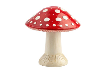 PNG Red and white toadstool mushroom with spotted cap on white background