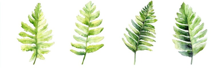 Watercolor Fern Leaves (2)