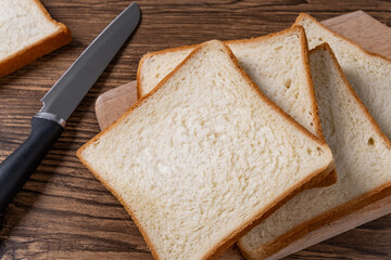 White Bread on Wooden Kitchen Table