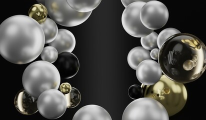 Ball, marble, beads, abstract background, background for displaying products, 3D illustration