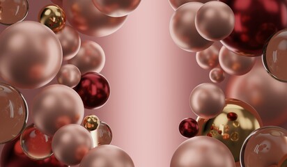 Ball, marble, beads, abstract background, background for displaying products, 3D illustration