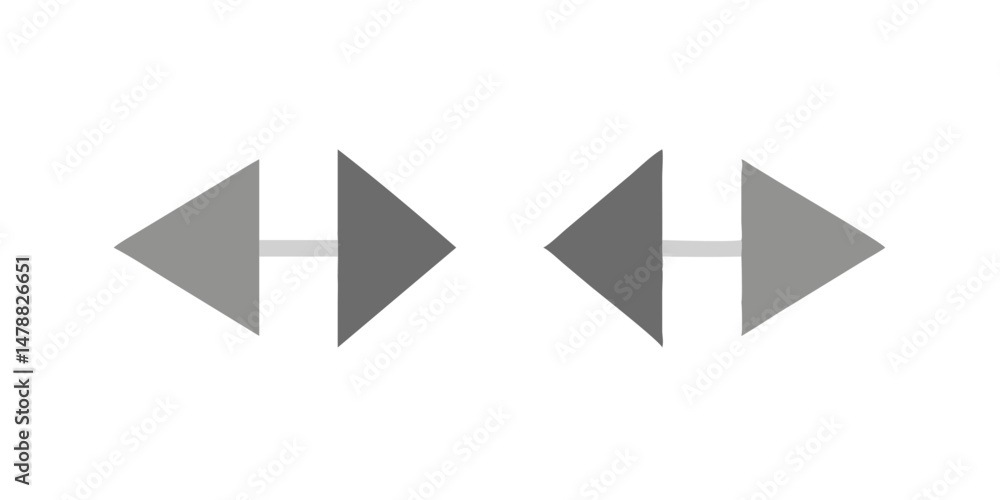 Poster simple mirrored arrows in double direction layout
