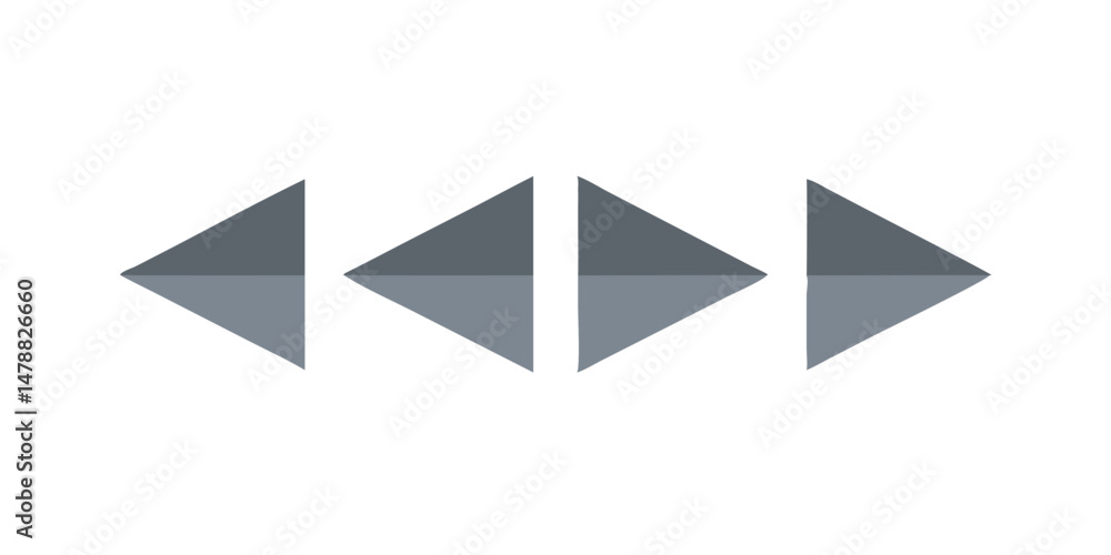 Aufkleber double triangle pointer icon in opposite directions