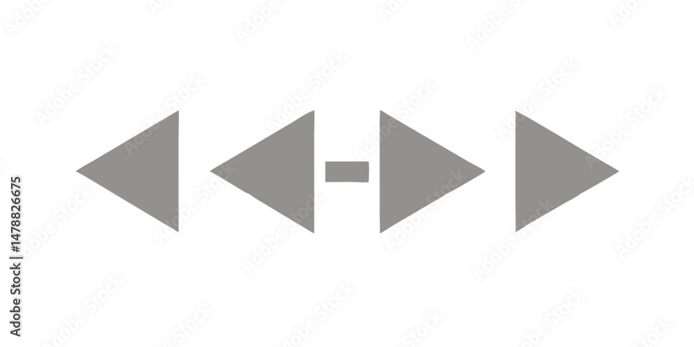 Poster Symmetrical arrows with dash separator in flat design