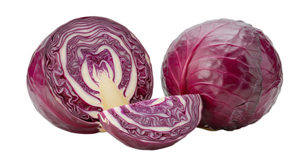 Fototapeta premium Crimson cabbage Sliced head shows layered detail