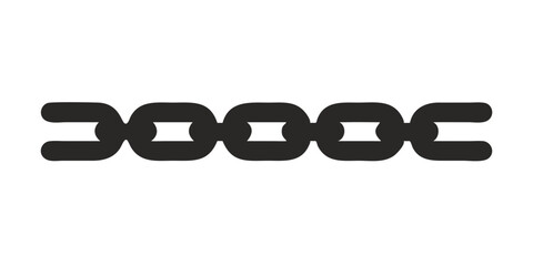 Rounded chain link icon in bold black combat design