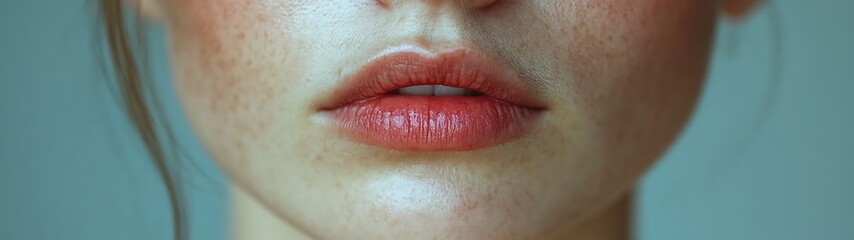 Fototapeta premium Close-up of woman's lips and face