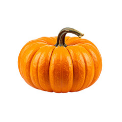 Obraz premium orange pumpkin with smooth surface and curved stem, perfect for autumn decorations and Halloween festivities. Its rich color and texture evoke warm, seasonal feeling