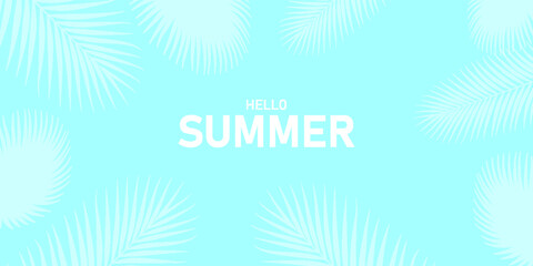 Tropical leaves background. Summer holiday banner.