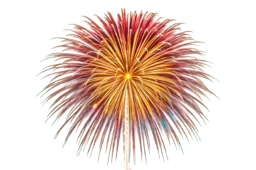 PNG Colorful burst of fireworks exploding in night sky celebration