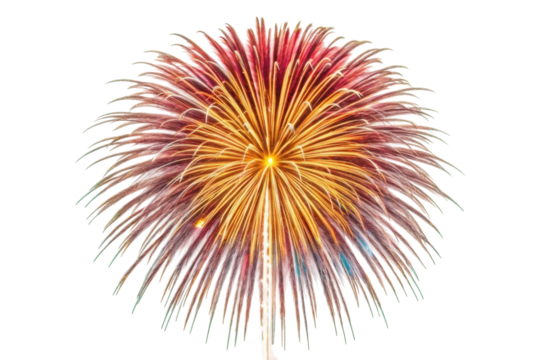 PNG Colorful burst of fireworks exploding in night sky celebration