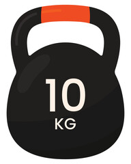 Sports kettlebell icon isolated on white background.