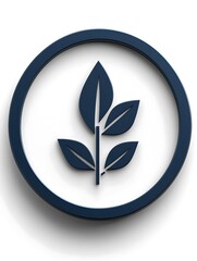 Circular emblem, leaves on stem