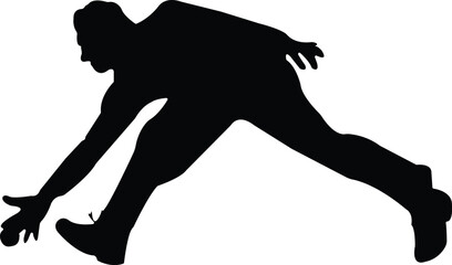 Silhouette of Boy Playing Football A Vector Illustration