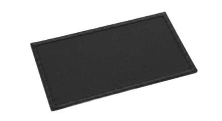 Rectangular black patch with stitched edge