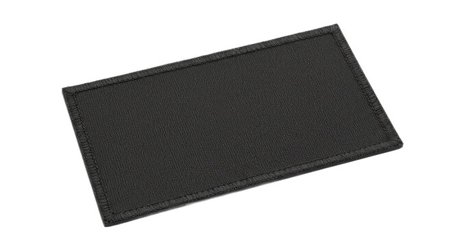 Rectangular black patch with stitched edge