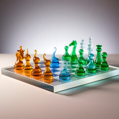 Colorful Glass Chess Set