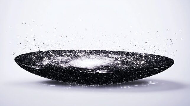 Gravity's Glamour. The Force of Gravity is a Subtle Spell, Its Sparkle Effect Binding the Galaxy in a Beautiful, Strange Embrace, Isolated on White Background Concept.