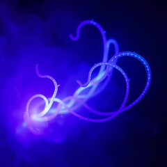 Abstract Glowing Structures in Blue