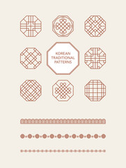 한국 전통 패턴 세트 일러스트 - Korean traditional pattern Set illustration 6
