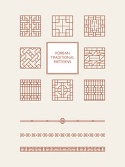한국 전통 패턴 세트 일러스트 - Korean traditional pattern Set illustration 4