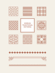 한국 전통 패턴 세트 일러스트 - Korean traditional pattern Set illustration 3
