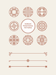 한국 전통 패턴 세트 일러스트 - Korean traditional pattern Set illustration 2