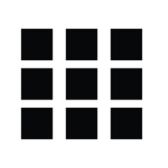 menu icon set of blank photo frames a 3x3 grid of black squares