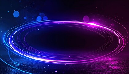 Obraz premium Vibrant neon circles in various sizes and colors glow against a deep black background, creating a striking contrast that evokes a modern, energetic vibe.