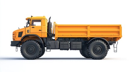 Hydraulic excavator truck on a white background