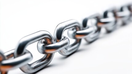 Fototapeta premium Seamless Interlocking Chain Links against a stark white background