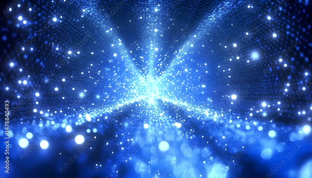 Aufkleber abstract digital display of glowing particles.