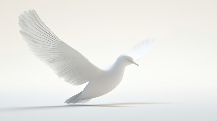 Obraz premium Serene depiction of a dove taking flight,symbolizing peace,hope and freedom
