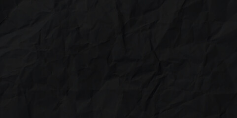 Closeup of black crumpled paper for texture background. old paper isolated