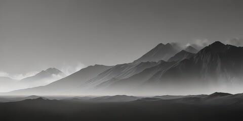 Fototapeta premium Seamless grayscale gradient, smooth transition from black to white, image, backdrop, illustration