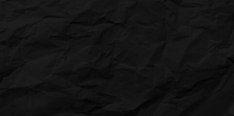 Closeup of black crumpled paper for texture background. Vector art