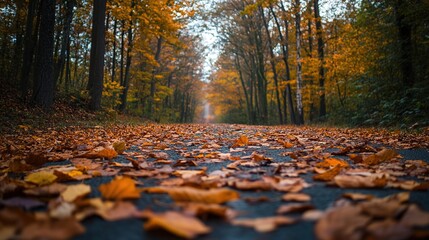 The Road to Success is Paved with Leaves. Symbolizing Growth and Achievement.