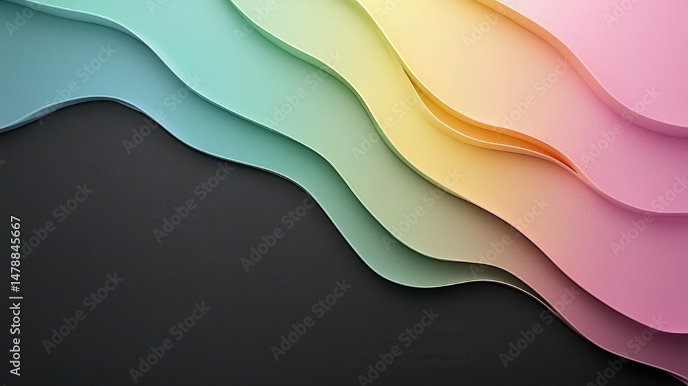 Aufkleber abstract pastel gradient wavy layers background abstract background gradient pastel colors wave line