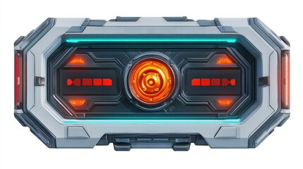 Fototapeta premium Futuristic Sci-Fi Interface with Glowing Elements and Metallic Finish