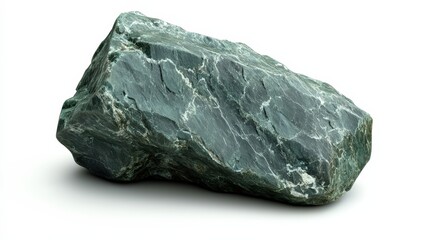 Obraz premium Serpentine Mineral Specimen on a White Background for Geological Study