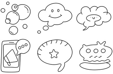 Colorful comment bubbles and icons create playful atmosphere for communication and expression