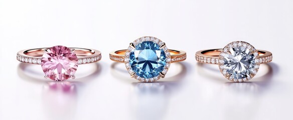 Elegant gemstone rings in varied hues